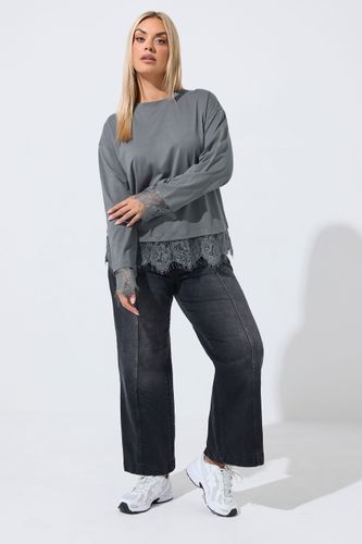 Top Rouge À Manches Longues Et Ourlet En Dentelle Size 50-52 - Limited Collection - Modalova