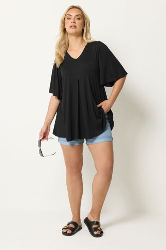 Top Noir Volanté Manches Amples Size 50-52 - Yours - Modalova