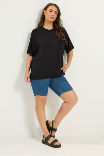 Tshirt Noir À Manches Raglan Au Toucher Doux Size 42 - Yours - Modalova