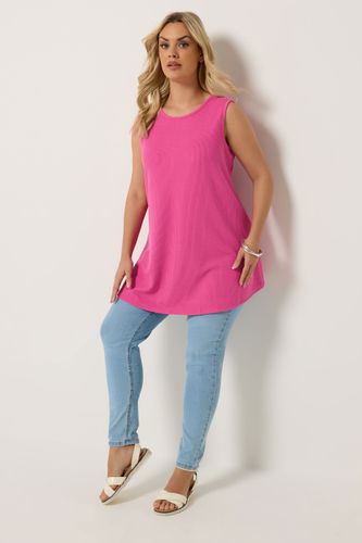 Top Trapèze Rose En Tissu Côtelé Doux Size 48 - Yours - Modalova