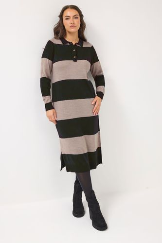 Robe Pull En Maille Noire À Col Rugby Size 58-60 - Yours - Modalova