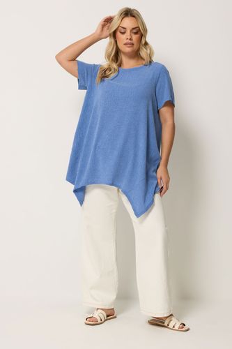 Top À Ourlet Mouchoir Bleu Texturé Size 44 - Yours - Modalova