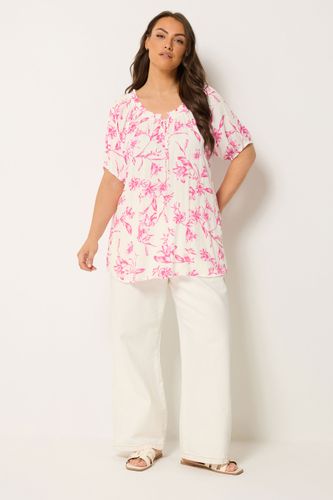 Top Bardot Rose À Fleurs Size 46 - Yours - Modalova