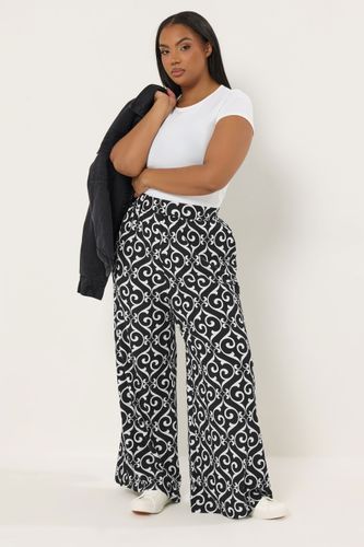 Pantalon Noir Design Abstrait Size 48 - Yours - Modalova