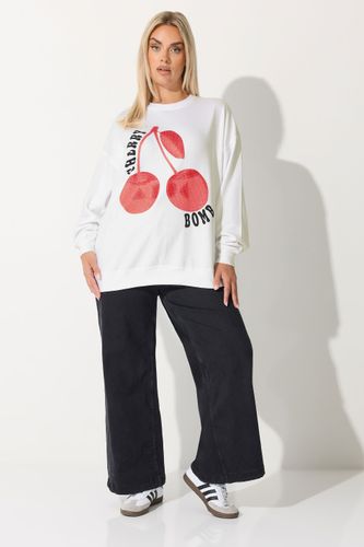 Sweatshirt Blanc Clouté « Cherry Bomb » Curve Size 46 - Limited Collection - Modalova