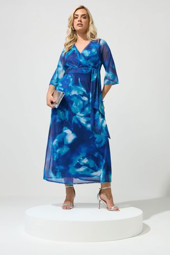 Robe Cachecœur En Mesh Bleu À Motif Abstrait Size 54-56 - Yours London - Modalova