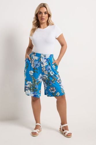 Short Bleu À Fleurs Size 54-56 - Yours - Modalova
