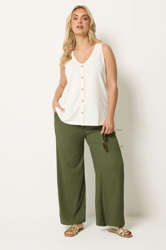 Pantalon Texturé Vert Kaki Size Regular > 40 - Yours - Modalova