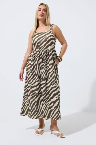 Robe À Bretelles Marron Zébré Size 44 - Limited Collection - Modalova