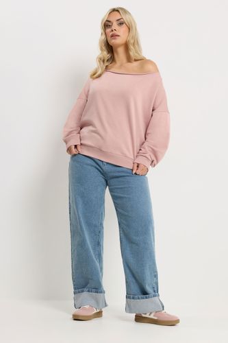 Sweatshirt À Épaules Dénudées Rose Clair Size 46 - Yours - Modalova