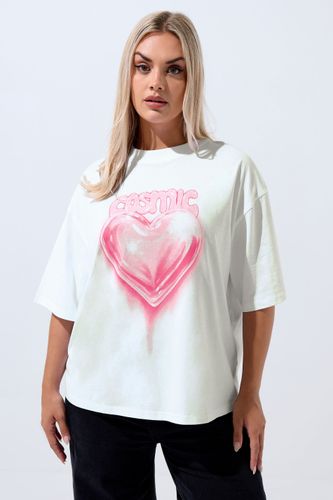 Tshirt Blanc À Imprimé Cœur « Cosmic » Curve Size 46 - Limited Collection - Modalova
