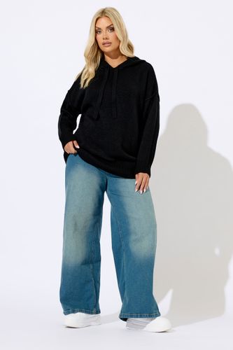 Sweat À Capuche Noir En Tricot Size 46-48 - Yours - Modalova