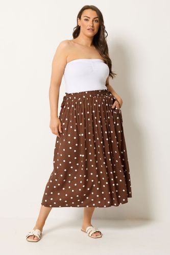 Jupe Marron À Pois Size 50-52 - Yours - Modalova