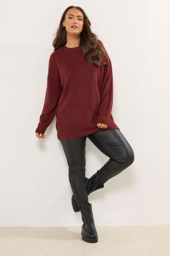 Pull Bordeaux Rouge À Épaules Tombantes Size 50-52 - Yours - Modalova