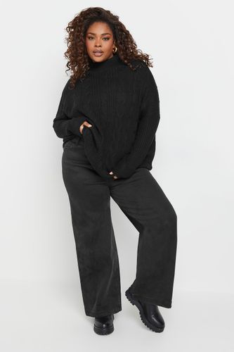 Pull Noir Oversize En Maille Tressée Size 50-52 - Yours - Modalova