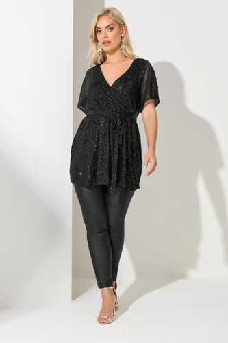 Top Cachecoeur Noir À Sequins Size 48 - Yours London - Modalova