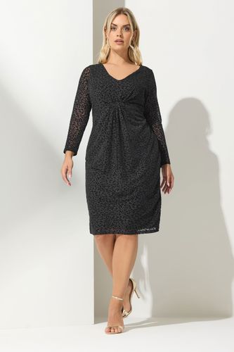 Robe Noire Midi Floquée Animal Size 52 - Yours London - Modalova