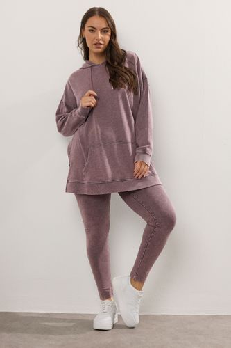 Legging Délavé À L'acide Rouge Bordeaux Size 54 - Yours - Modalova