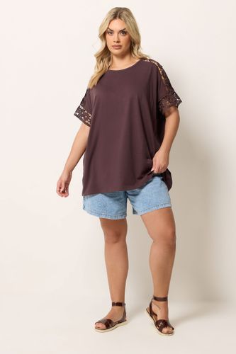 Tshirt En Crochet Marron Chocolat Size 48 - Yours - Modalova