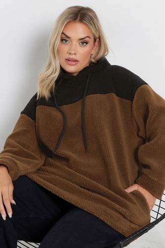 Pull À Capuche Chocolat & Noir En Polaire Size 54-56 - Yours - Modalova