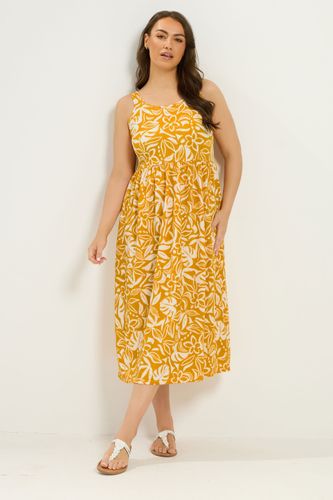 Robe Longue Sans Manches Jaune Size 46 - Yours - Modalova