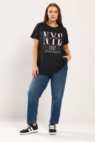 Tshirt Noir À Motif Graphique « Nyc » Et Roses Size 42 - Yours - Modalova
