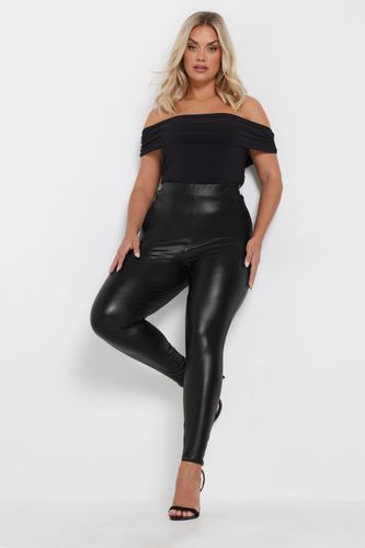 Legging Noir Effet Cuir Size 48 - Yours - Modalova