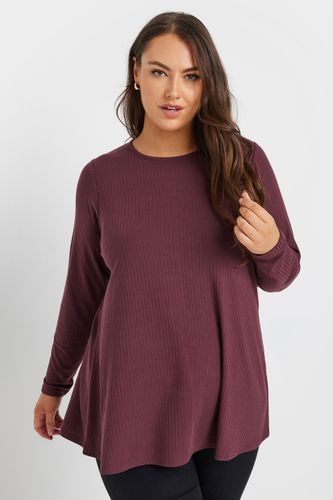 Tshirt Pourpre Nervuré Coupe Volanté Size 42 - Yours - Modalova