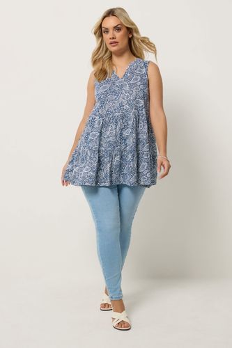 Débardeur À Encolure Fendue Bleu À Motif Cachemire Size 44 - Yours - Modalova