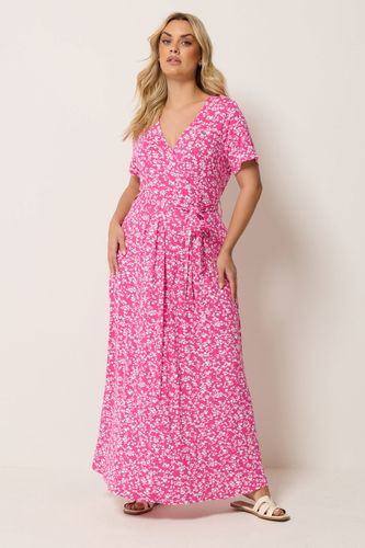 Robe Cachecœur Rose À Petites Fleurs Size 58-60 - Yours - Modalova