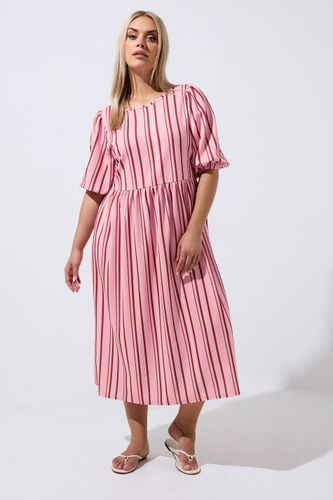 Robe À Basque Rose À Rayures Size 38 - Limited Collection - Modalova