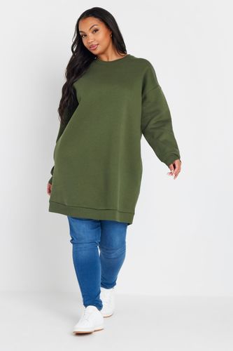 Robepull Verte Kaki Manches Longues En Jersey Size 48 - Yours - Modalova
