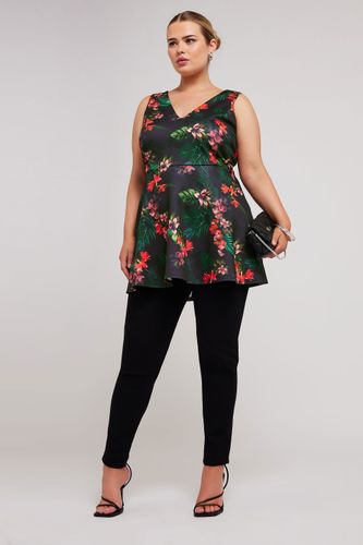 Top Peplum Design Tropical Size 46 - Yours London - Modalova