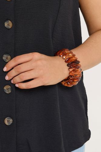 Gros Bracelet Extensible Marron À Perlessize One Size - Yours - Modalova