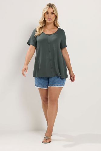 Top Vert Kaki Doux Au Toucher Size 46 - Yours - Modalova