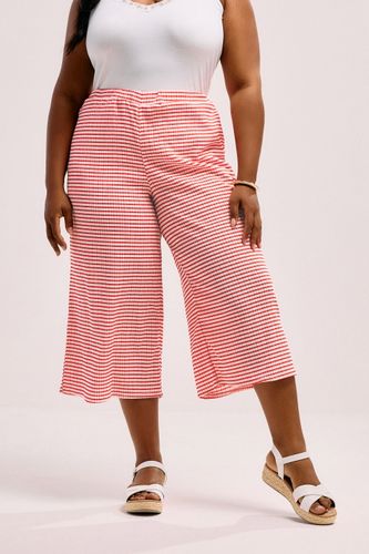 Culotte Midaxi Texturée À Carreaux Rouges Size 44 - Yours - Modalova