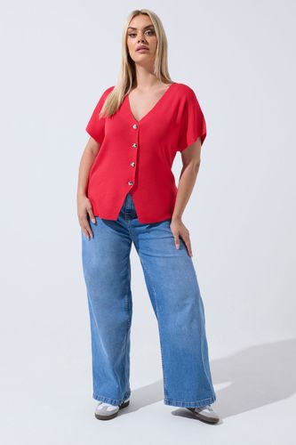Top Rouge En Maille À Manches Courtes Size 40 - Limited Collection - Modalova