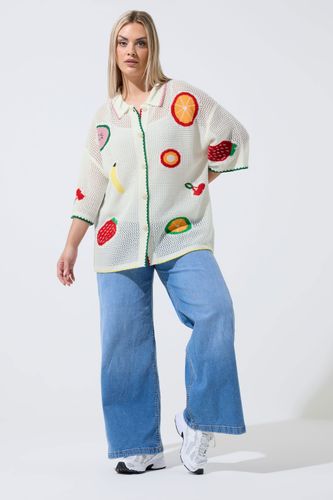 Chemise En Maille Crochetée Crème Motif Fruit Size 42-44 - Limited Collection - Modalova
