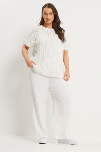Top Coupe Carrée Blanc En Maille Size 46-48 - Yours - Modalova