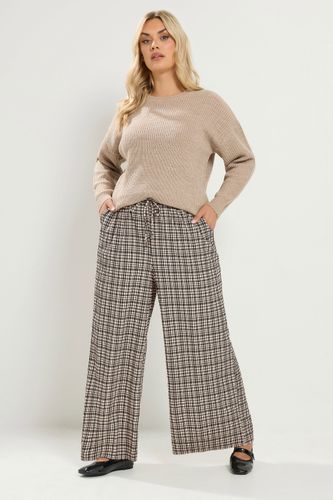 Pantalon Large Gris À Carreaux Vichy Texturé Size 50-52 - Yours - Modalova