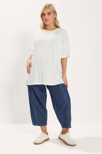 Tshirt Oversize À Empiècement Tissé Blanc Size 42 - Yours - Modalova