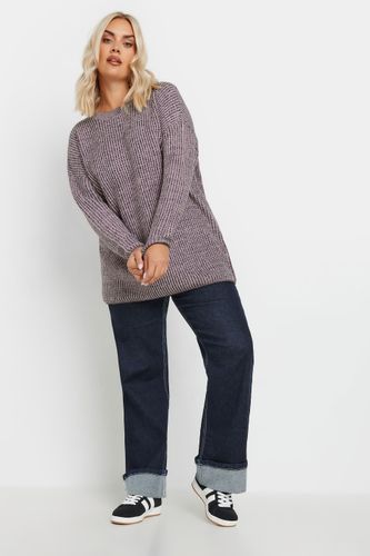 Pull Rose En Maille Design Nervuré Size 54-56 - Yours - Modalova