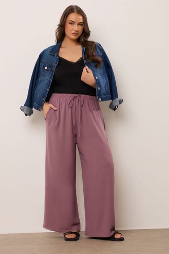 Curve Pantalon Large En Sergé Violet Size 46 - Yours - Modalova