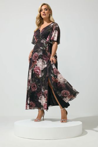 Robe Cachecœur Longue Noire À Fleurs Size 46 - Yours London - Modalova