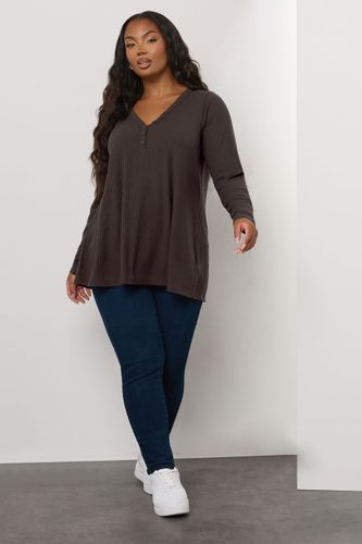 Haut Henley Côtelé Marron Chocolat Size 42 - Yours - Modalova
