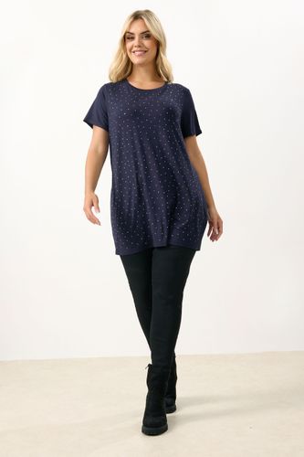 Top Orné Bleu Marine À Strass Size 48 - Yours - Modalova