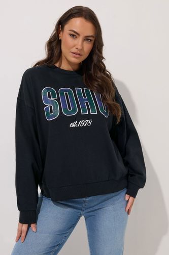 Sweatshirt À Carreaux Noirs « Soho »Size 50-52 - Yours - Modalova