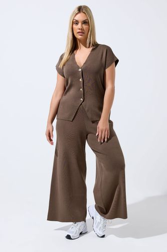 Haut En Maille À Manches Courtes Marron Chocolat Size 42 - Limited Collection - Modalova