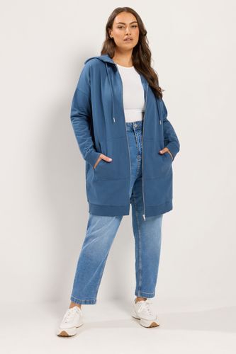 Sweat À Capuche Long Zippé Bleu Foncé Size 46 - Yours - Modalova
