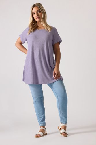 Tshirt Côtelé Doux Au Toucher Violet Curve Size 48 - Yours - Modalova